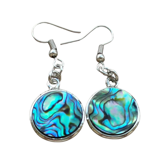 Ocean Abalone Circle Earrings