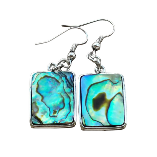 Ocean Abalone Rectangle Earrings