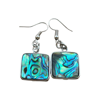 Ocean Abalone Square Earrings